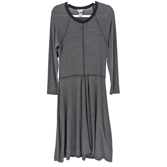 VTG Y2K Hard Tail Gray Drop Waist A Line Midi Dress Lagenlook Boho Minimalist LG - Picture 1 of 8